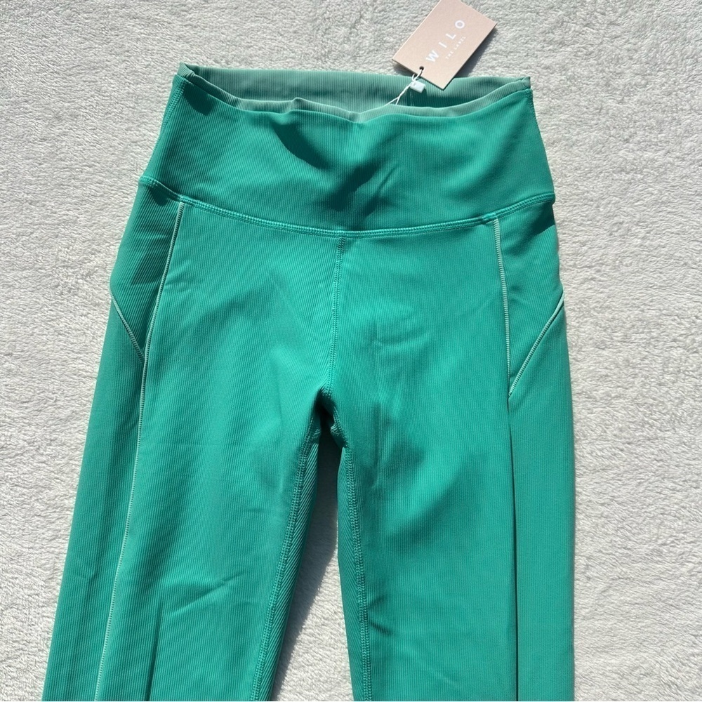 NWT Wilo the Label Ribbed Outline High Rise Green Leggings
